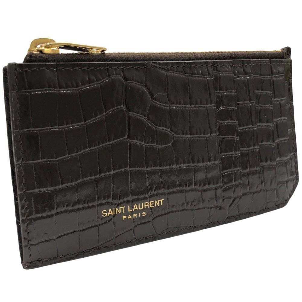 Saint Laurent Yves Fragment Case Brown Compact Wallet